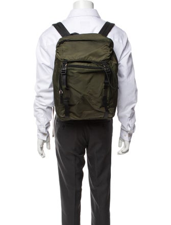 Prada Enameled Metal Triangle Backpack