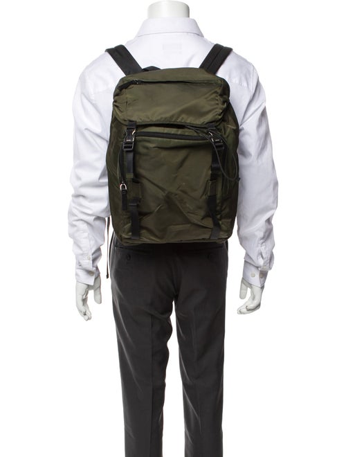 Prada Enameled Metal Triangle Backpack