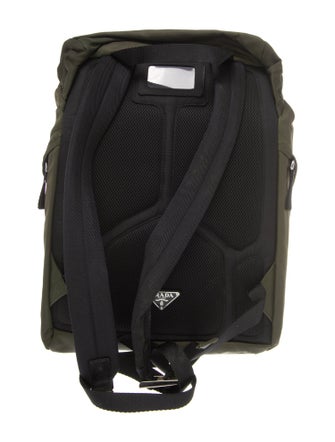 Prada Enameled Metal Triangle Backpack