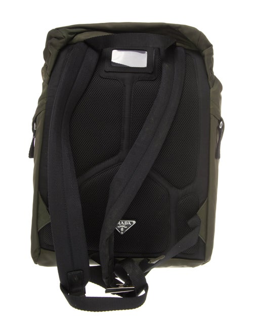 Prada Enameled Metal Triangle Backpack