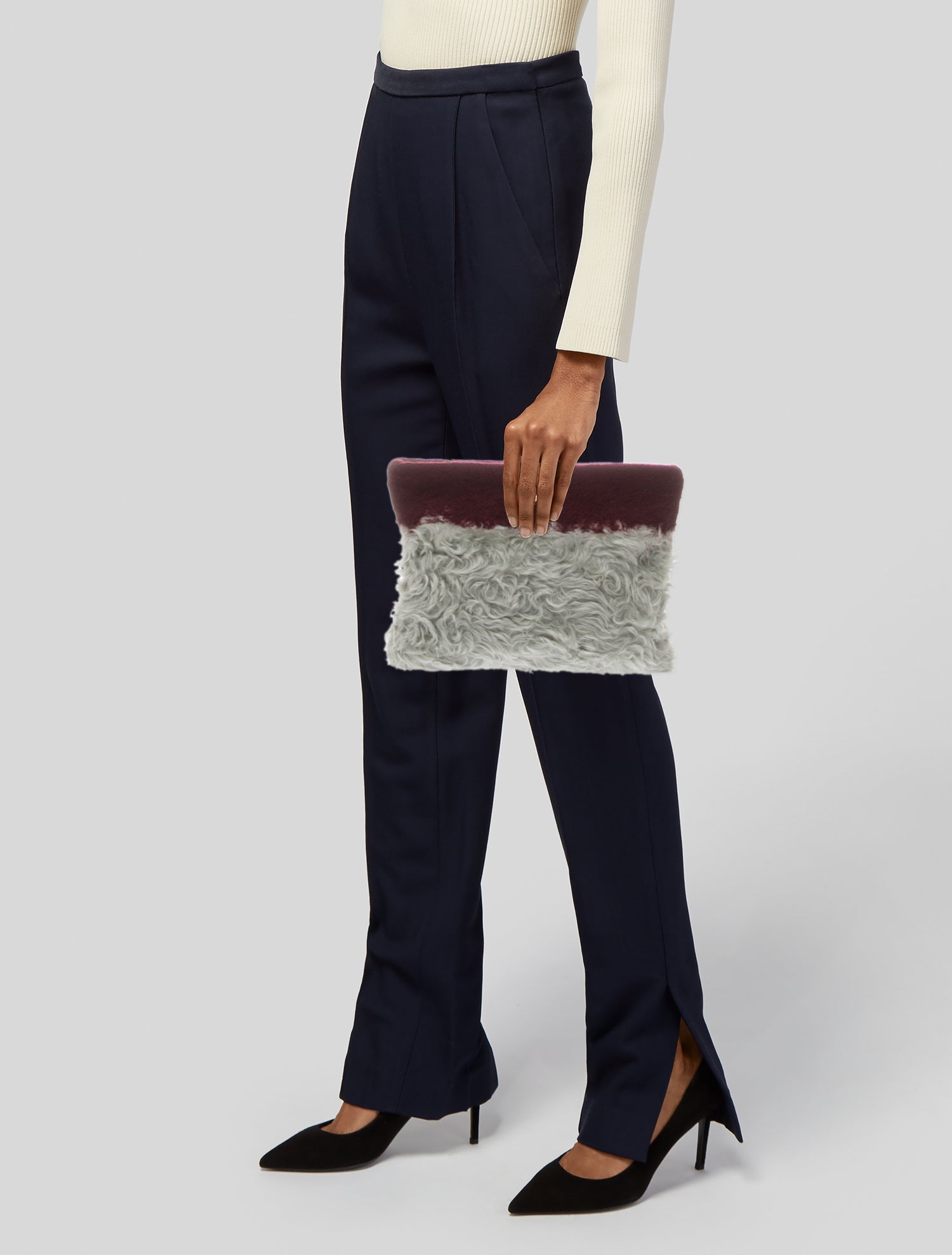 Prada Faux Fur Clutch