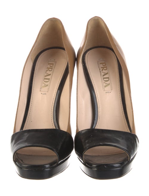 Prada Patent Leather Colorblock Pattern Sandals