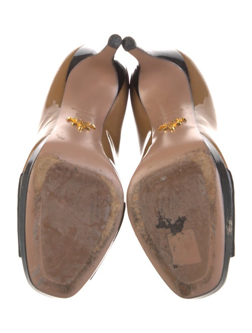 Prada Patent Leather Colorblock Pattern Sandals