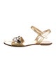 Prada Leather Crystal Embellishments Slingback Sandals