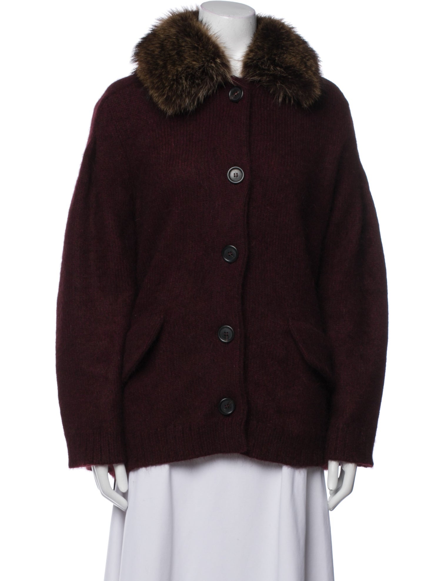 Prada 2016 Raccoon Fur Trimmed Sweater w/ Tags