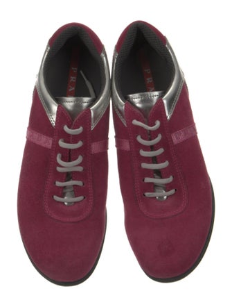Prada Suede Printed Athletic Sneakers