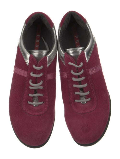 Prada Suede Printed Athletic Sneakers