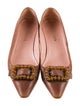 Prada Leather Beaded Accents Flats