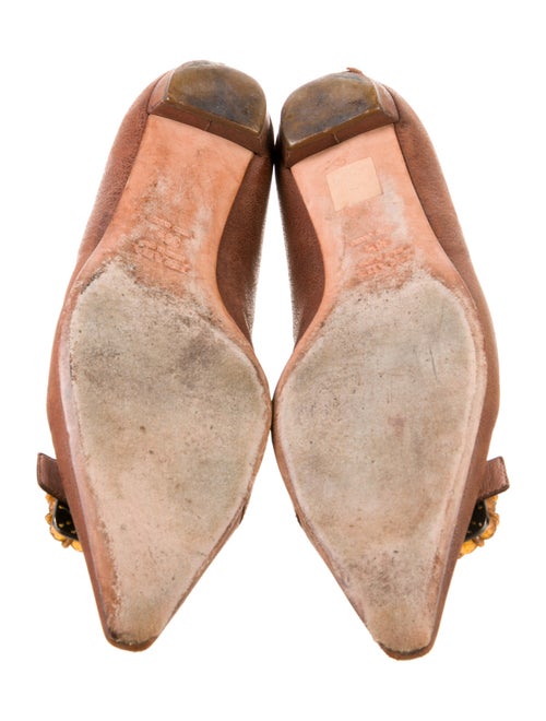 Prada Leather Beaded Accents Flats