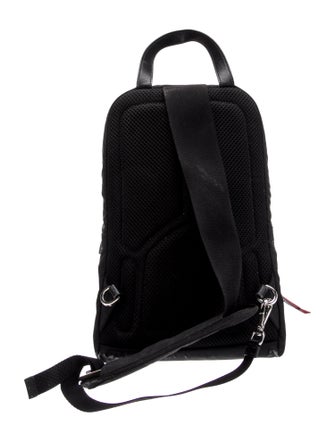 Prada Enameled Metal Triangle Backpack