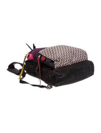 Prada Enameled Metal Triangle Backpack