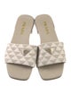 Prada Enameled Metal Triangle Printed Slides