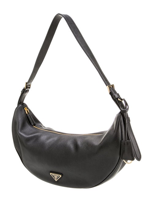 Prada Enameled Metal Triangle Demi-Lune Large