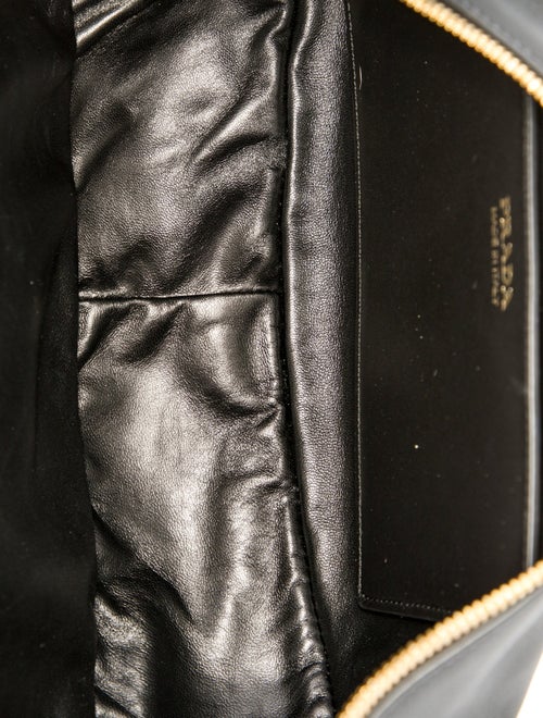 Prada Enameled Metal Triangle Demi-Lune Large