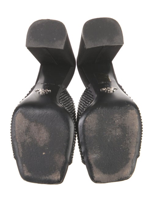 Prada Satin Crystal Embellishments Slides