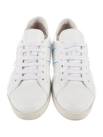 Prada Leather Graphic Print Sneakers