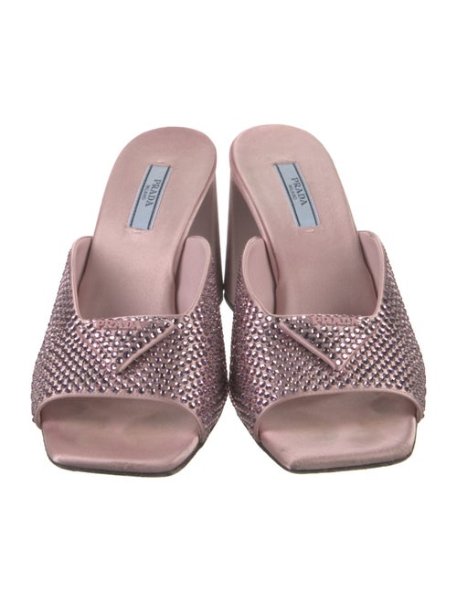Prada Satin Studded Accents Slides