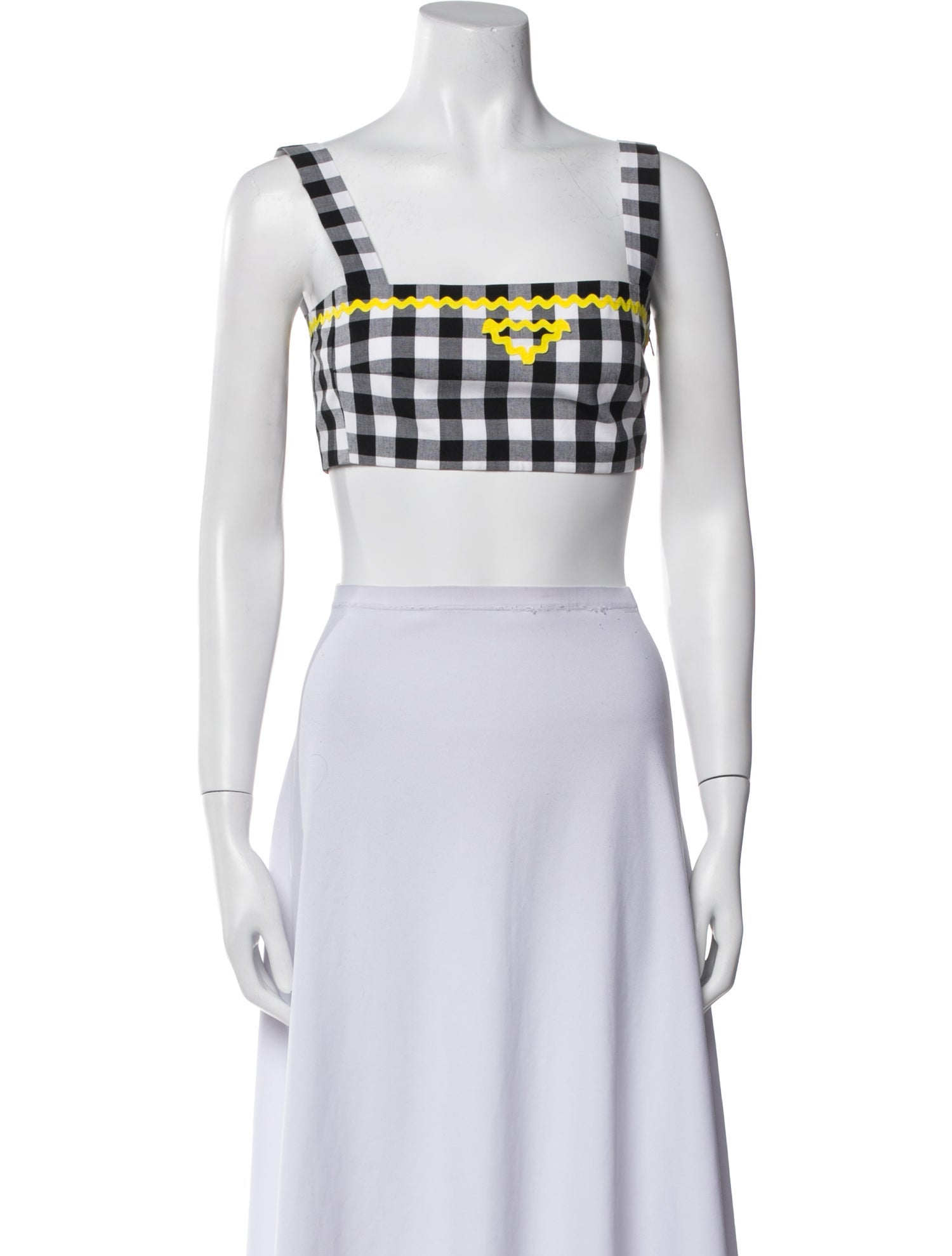 Prada 2022 Plaid Print Crop Top