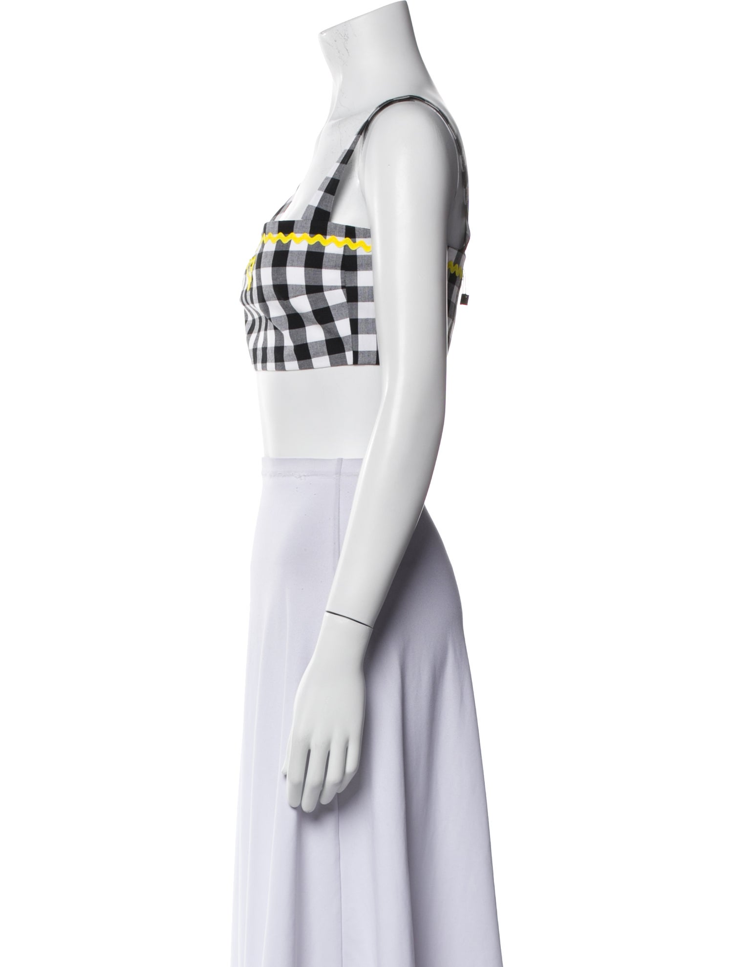 Prada 2022 Plaid Print Crop Top