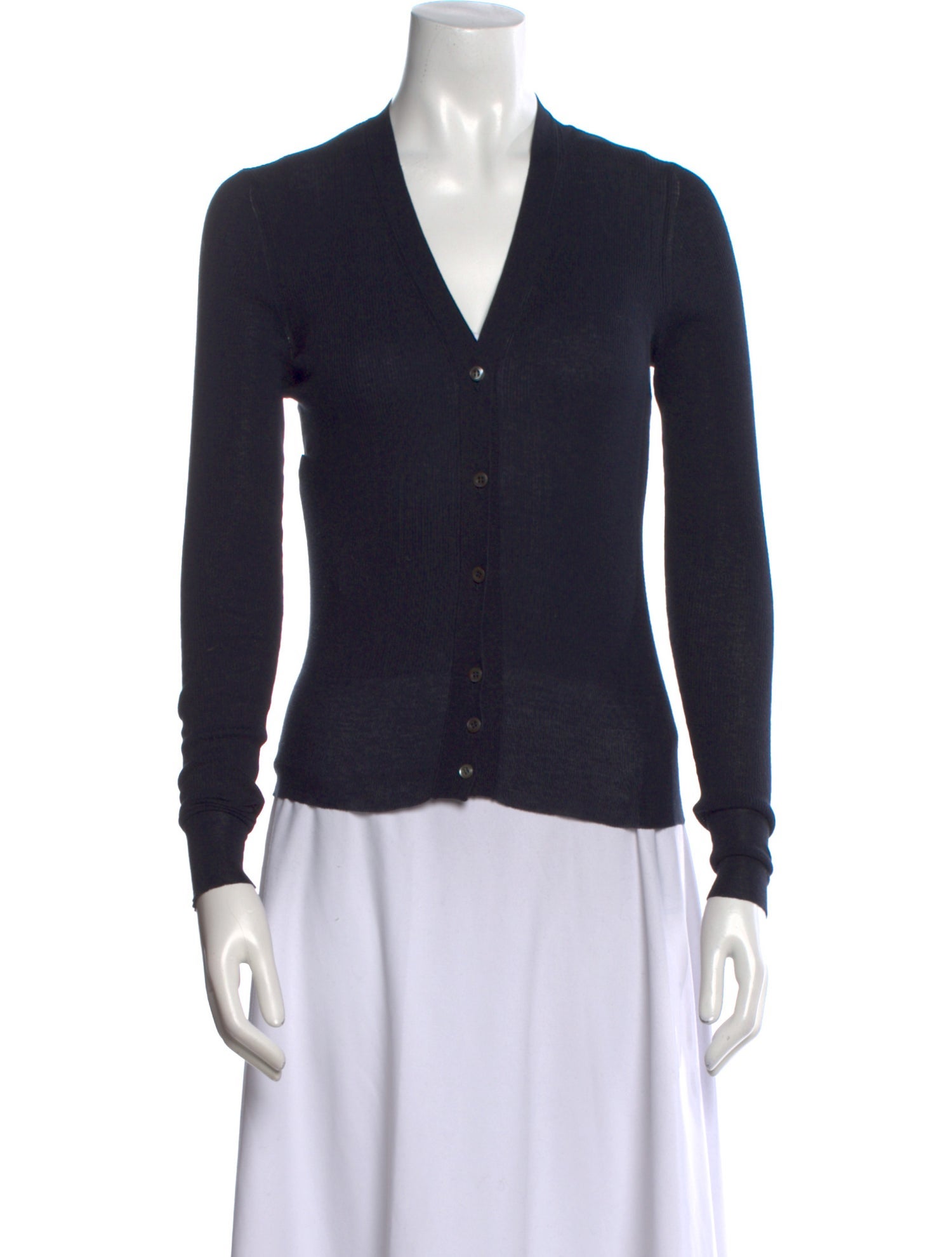 Prada V-Neck Long Sleeve Top