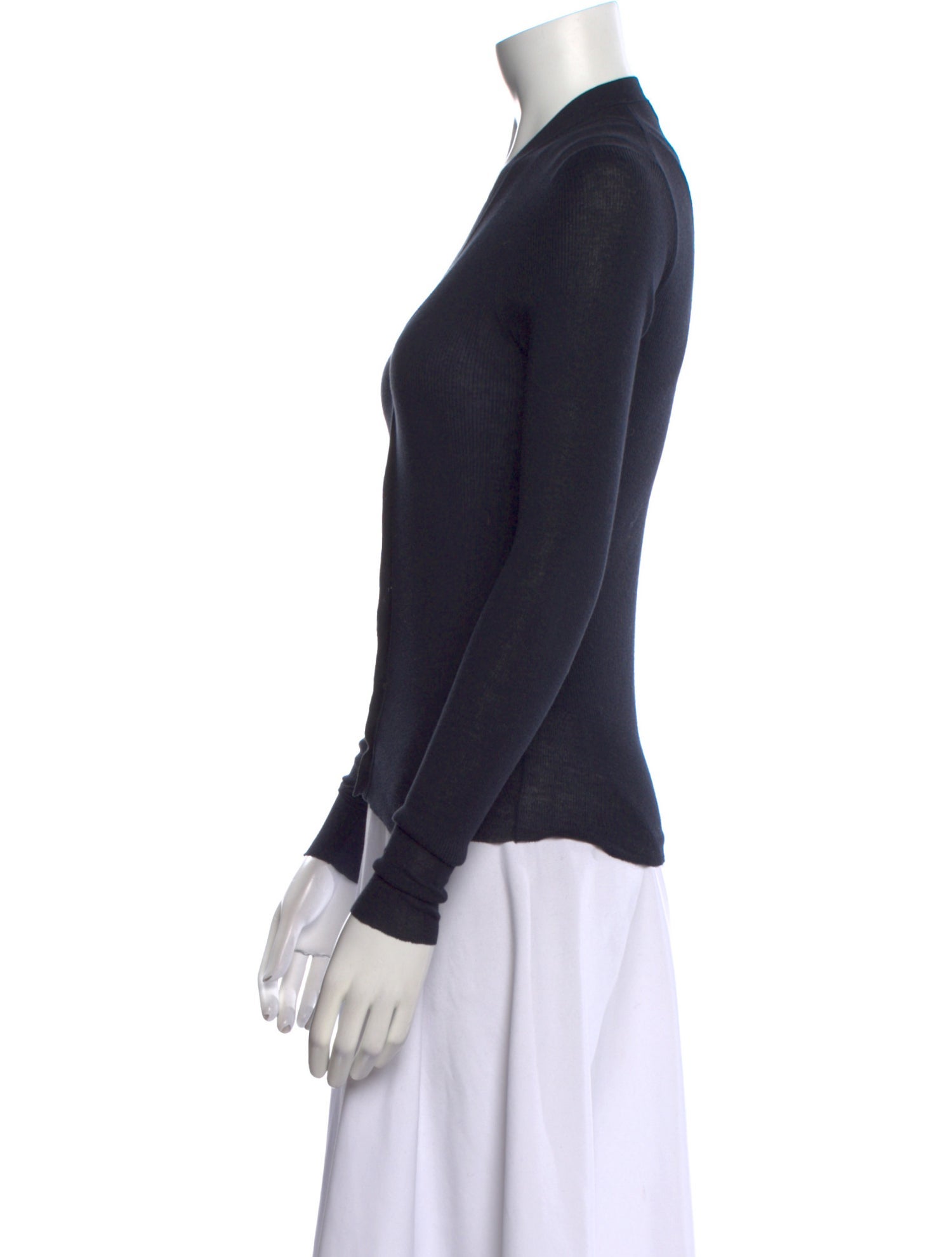 Prada V-Neck Long Sleeve Top