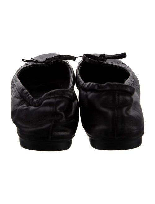 Prada Leather Bow Accents Ballet Flats