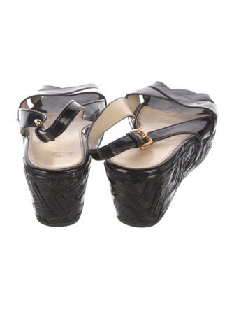 Prada Patent Leather Slingback Sandals