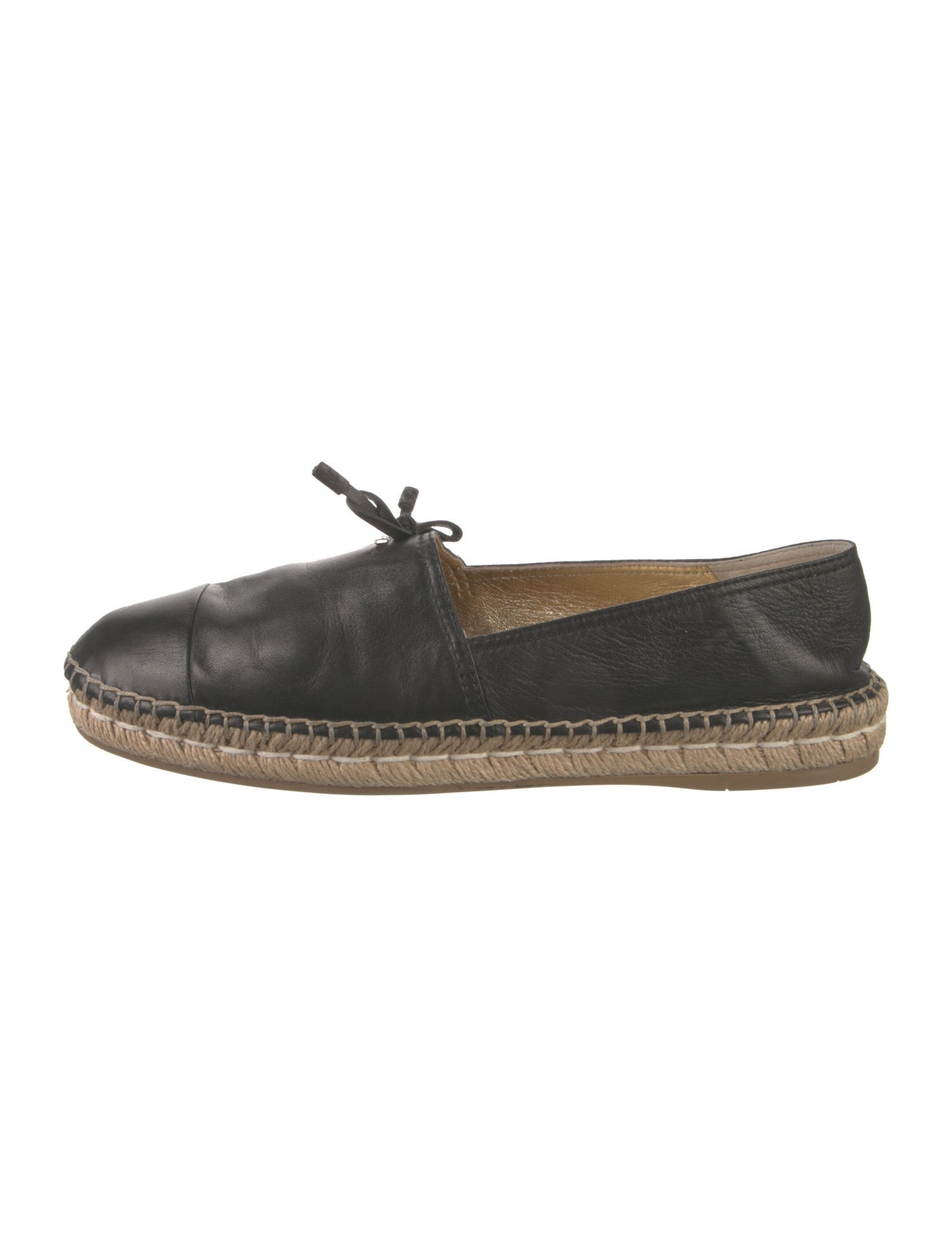 Prada Leather Bow Accents Espadrilles