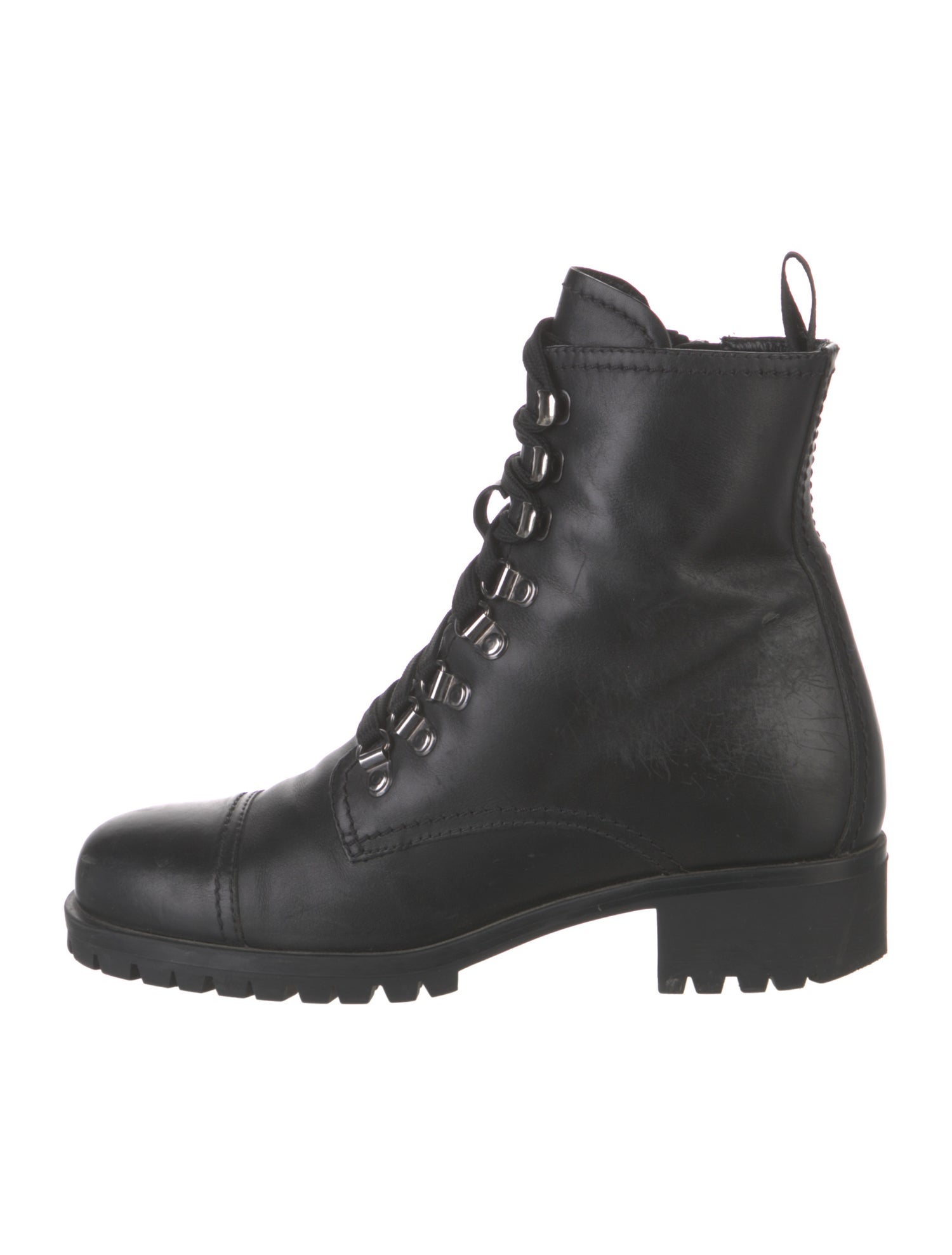 Prada Leather Combat Boots