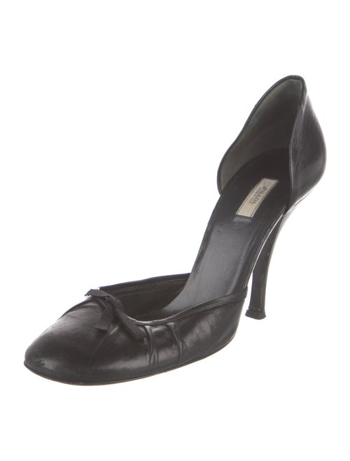 Prada Leather Bow Accents D'Orsay Pumps