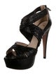 Prada Snakeskin Pleated Accents Sandals