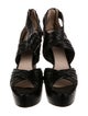Prada Snakeskin Pleated Accents Sandals