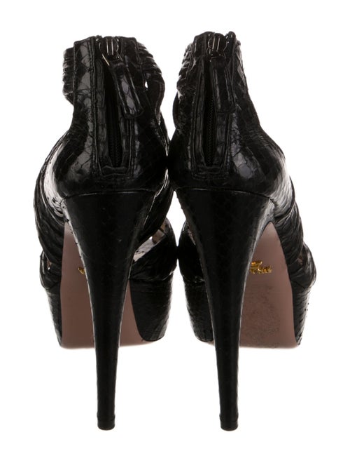 Prada Snakeskin Pleated Accents Sandals