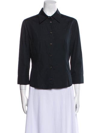 Prada Three-Quarter Sleeve Button-Up Top