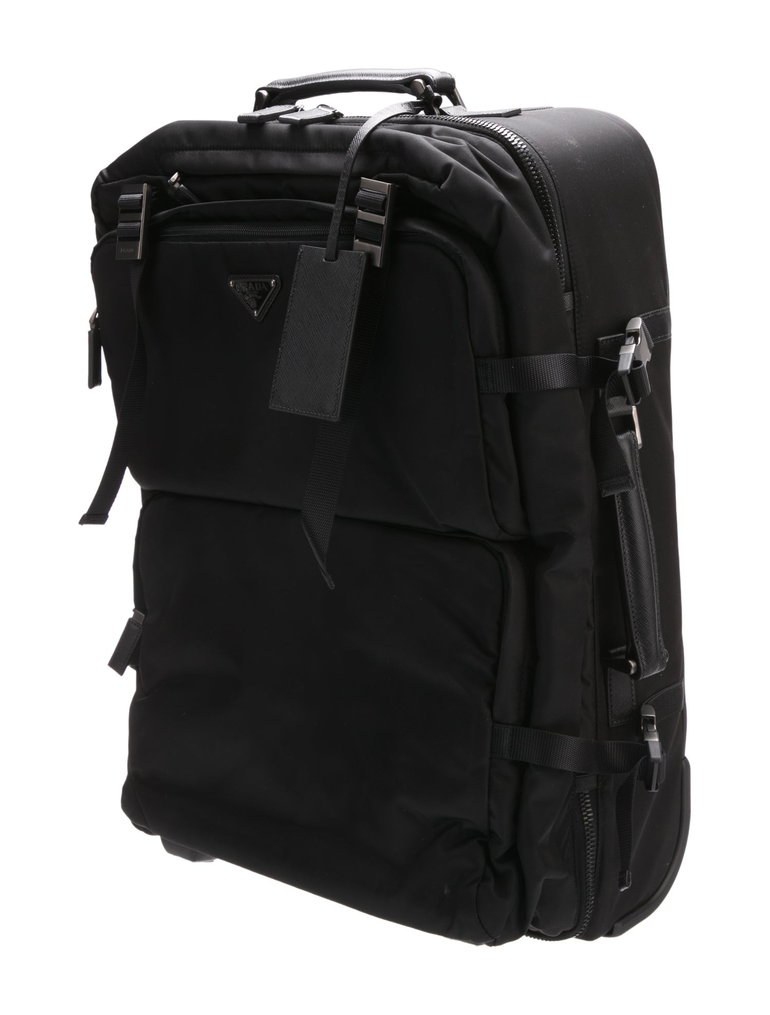 Prada Saffiano-Trimmed Tessuto Travel Trolley w/Tags