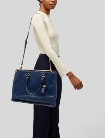 Prada Saffiano Leather Galleria Double Zip Large