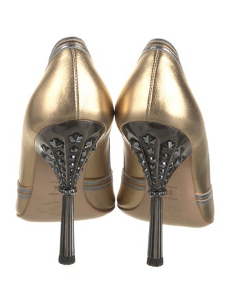 Prada Leather Bow Accents Pumps