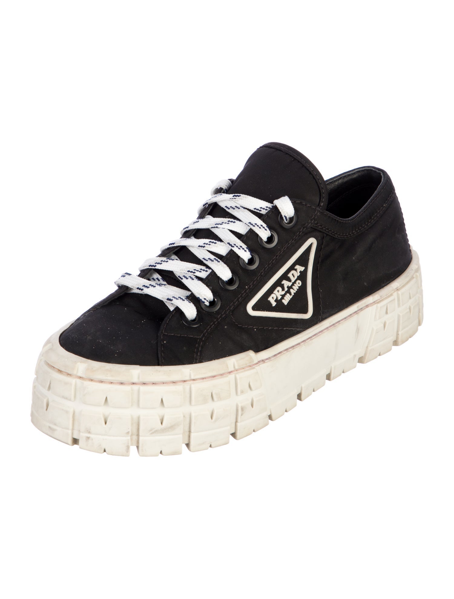 Prada Nylon Graphic Print Sneakers