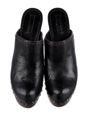 Prada Leather Studded Accents Mules