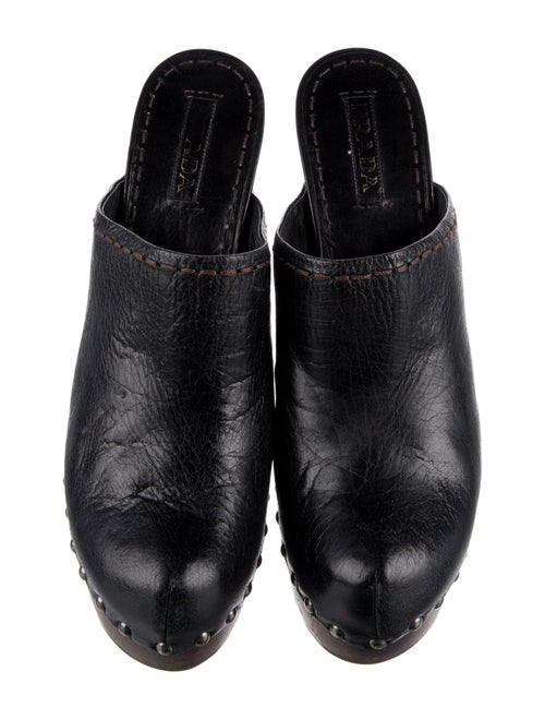 Prada Leather Studded Accents Mules