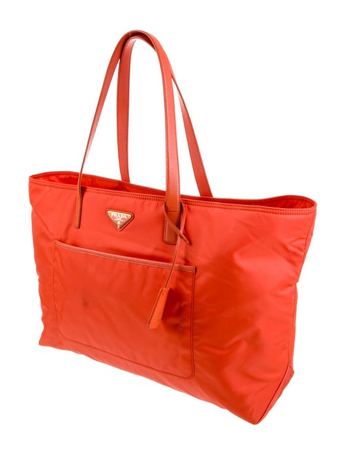 Prada Enameled Metal Triangle Tote