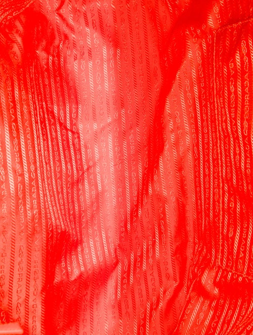 Prada Enameled Metal Triangle Tote