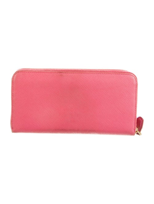 Prada Saffiano Triangle Leather Continental Wallet