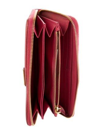 Prada Saffiano Triangle Leather Continental Wallet