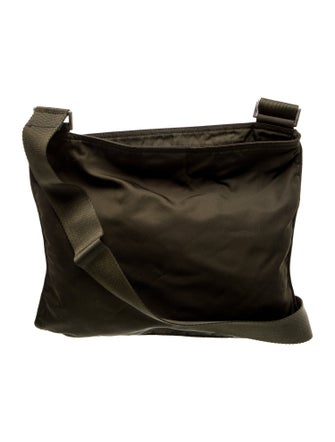 Prada Enameled Metal Triangle Messenger Bag