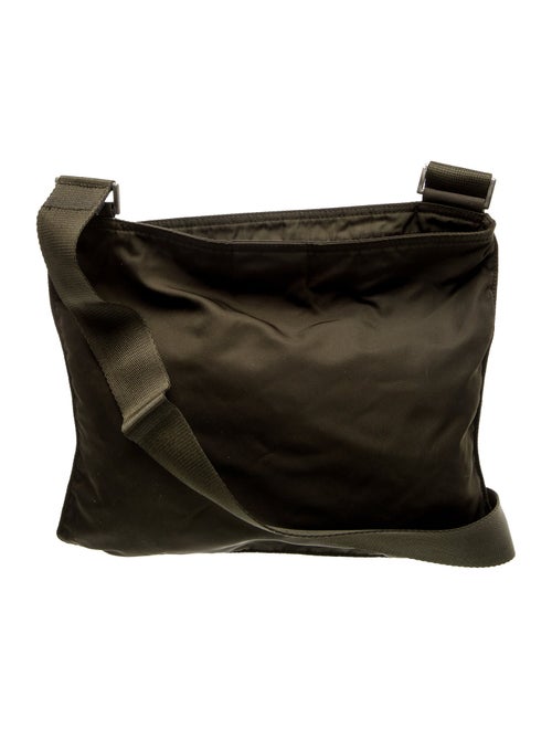 Prada Enameled Metal Triangle Messenger Bag