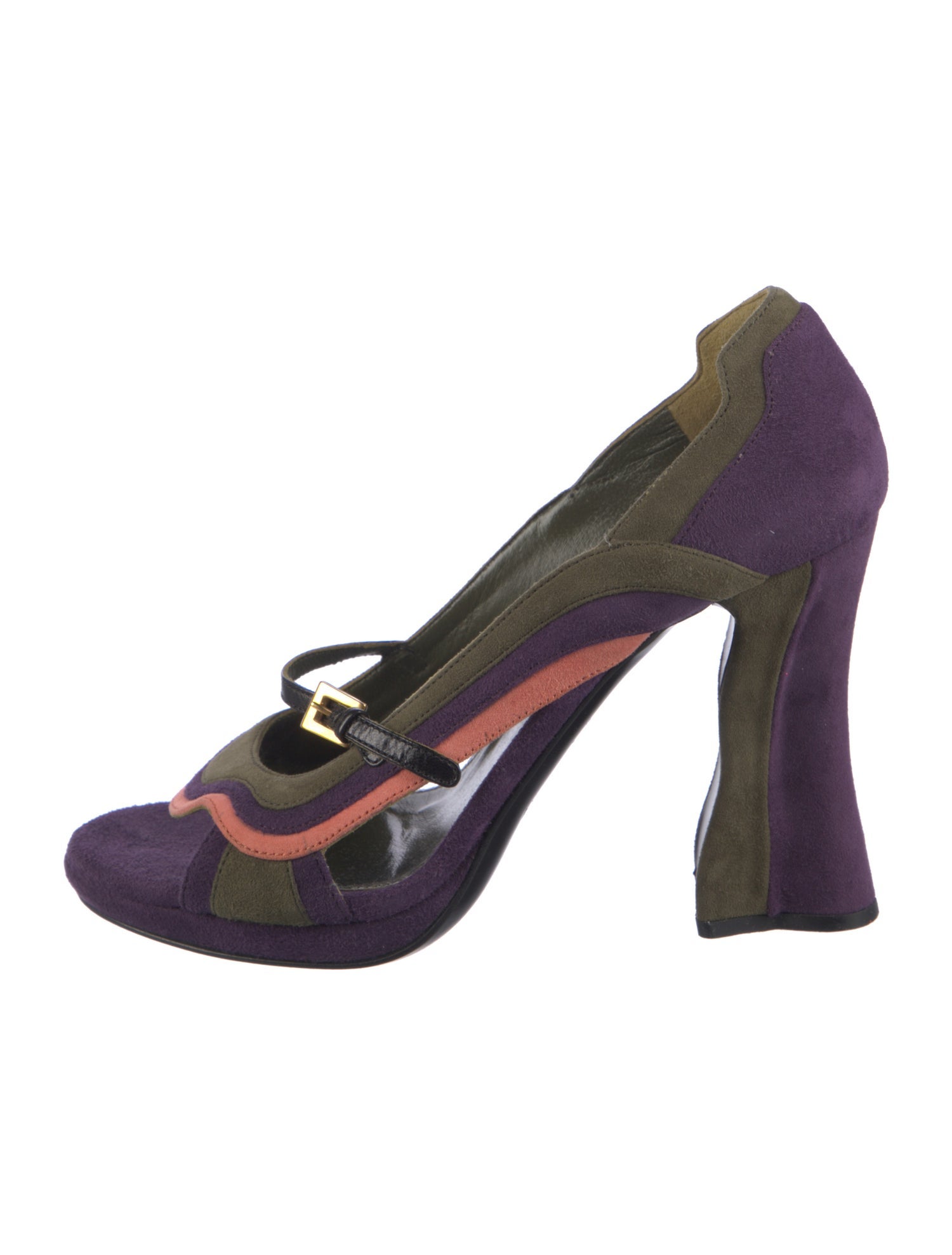 Prada Suede Colorblock Pattern Sandals