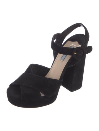 Prada Suede Slingback Sandals