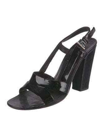 Prada Patent Leather Slingback Sandals