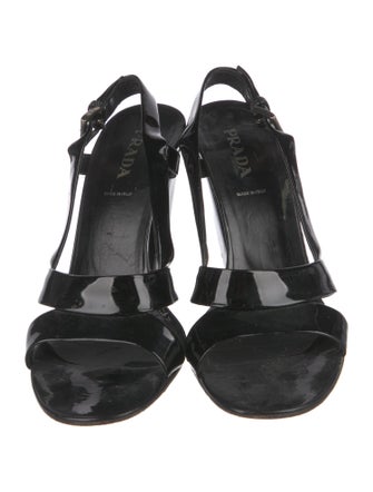 Prada Patent Leather Slingback Sandals